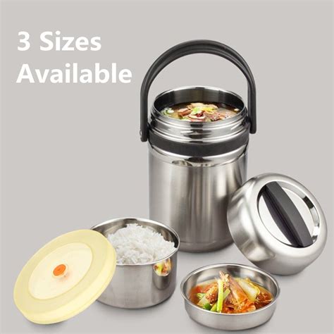 thermostatic stainless steel vacuum lunch box|Carestrong Stainless Steel Vacuum Insulated Lunch Box, .